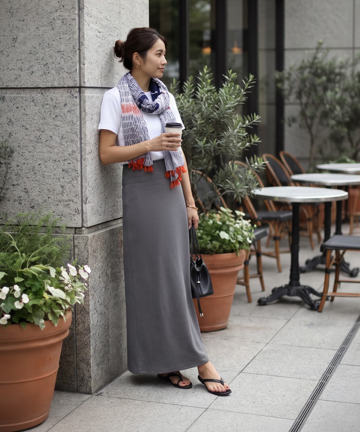 STYLE DELI「柄のシワ加工入りサマーストール」|ストール|