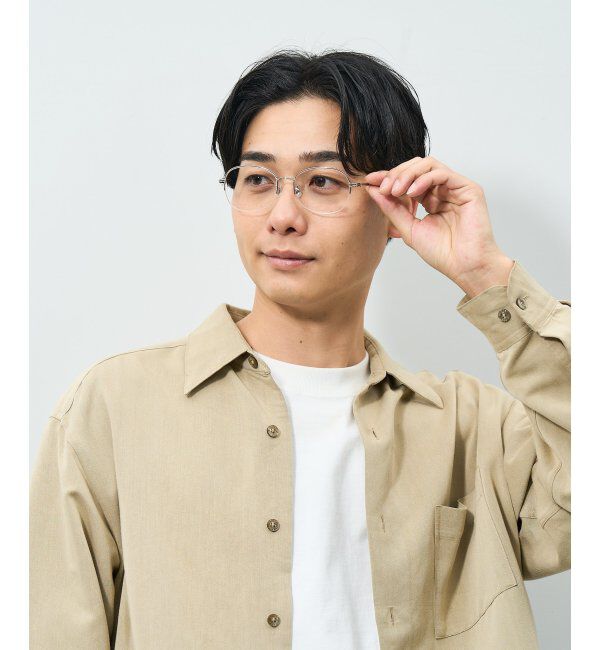  「ボストン型 メガネ | メタルフレーム シルバー 伊達メガネ ユニセックス TRAD レンズ交換券付」|メガネ|