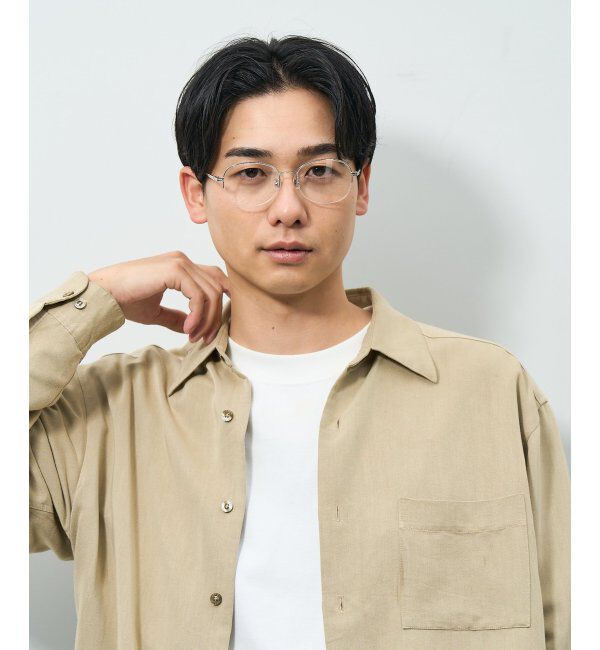  「ボストン型 メガネ | メタルフレーム シルバー 伊達メガネ ユニセックス TRAD レンズ交換券付」|メガネ|