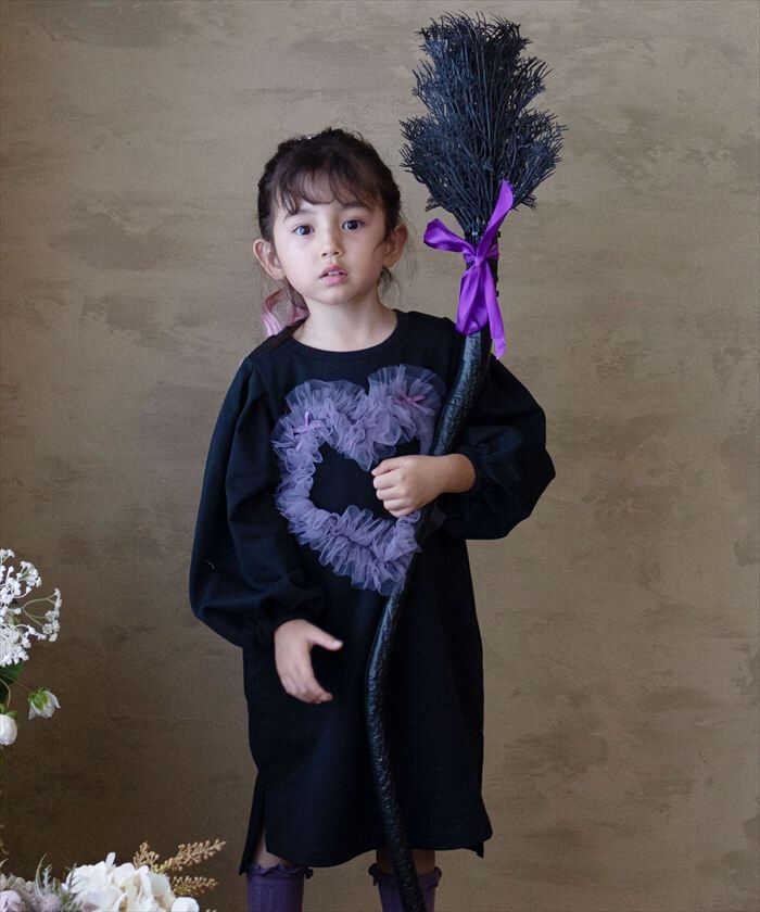 BACKYARD FAMILY「Rora ワンピース 通販 ムラサキ ハートワンピース 子供服 キッズワンピース 長袖 カジュアル」|その他|
