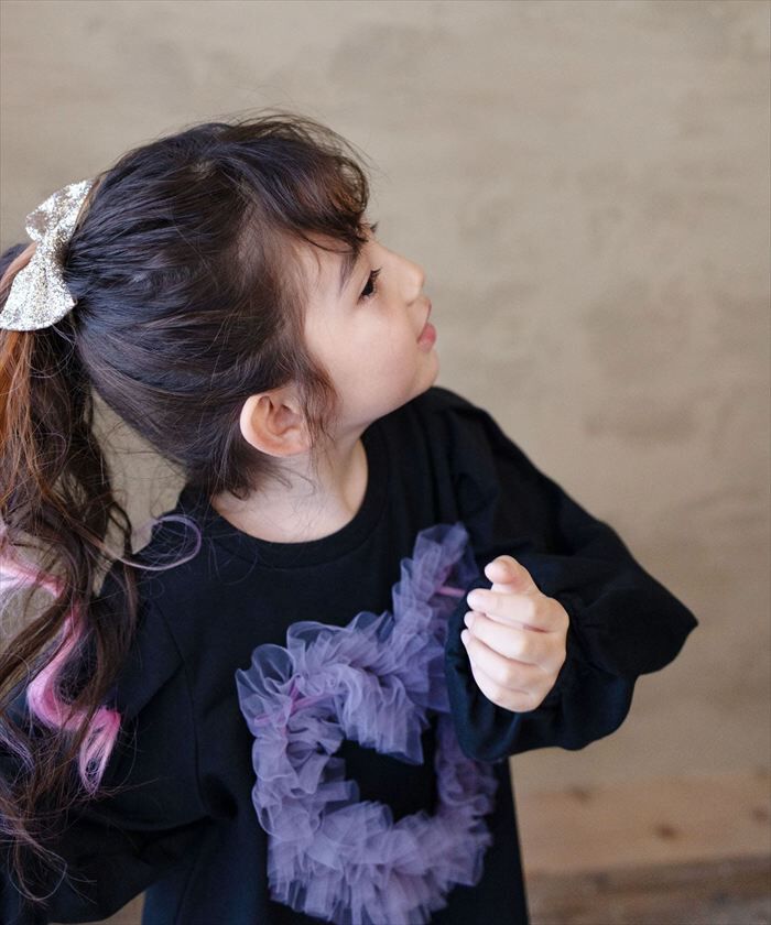 BACKYARD FAMILY「Rora ワンピース 通販 ムラサキ ハートワンピース 子供服 キッズワンピース 長袖 カジュアル」|その他|