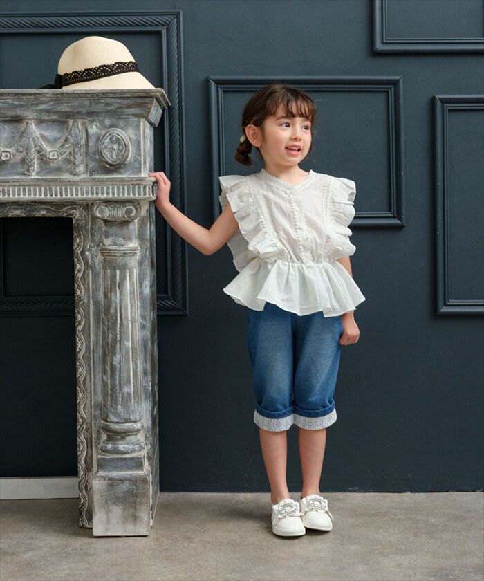 BACKYARD FAMILY「Rora デニムパンツ 通販 ローラ ラピス ジーンズ パンツ ロールアップデニム キッズ 女の子」|その他|