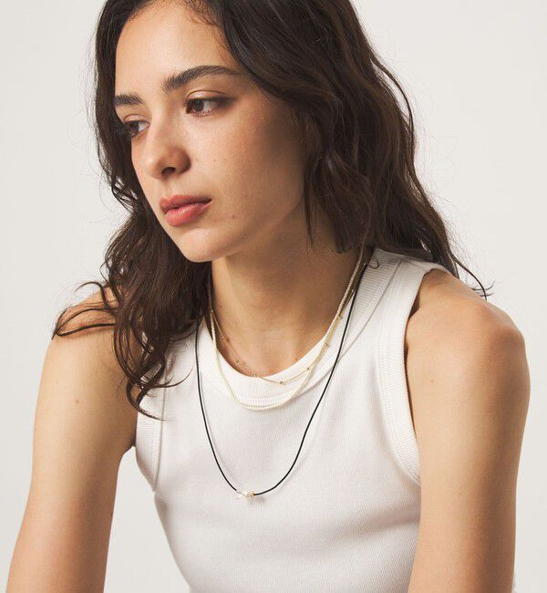 UNITED ARROWS green label relaxing「コード＆ビーズ ３連ネックレス」|ネックレス|