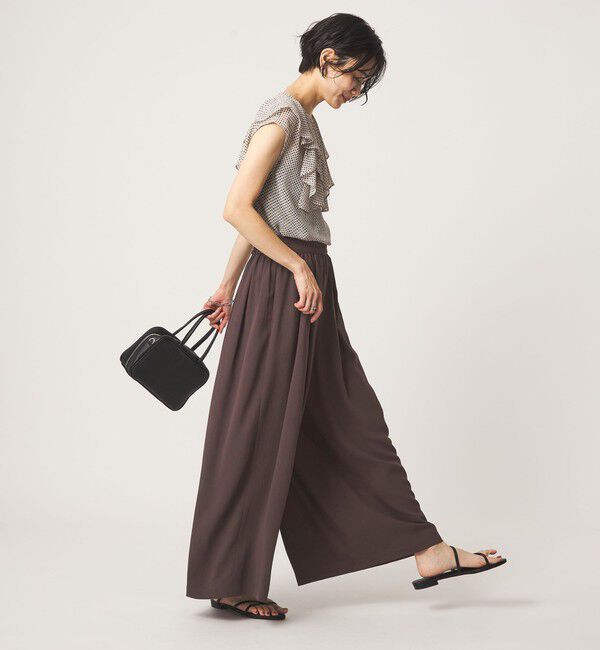UNITED ARROWS green label relaxing「［size SHORTあり］ジョーゼット フレア タック ワイド パンツ」|その他|