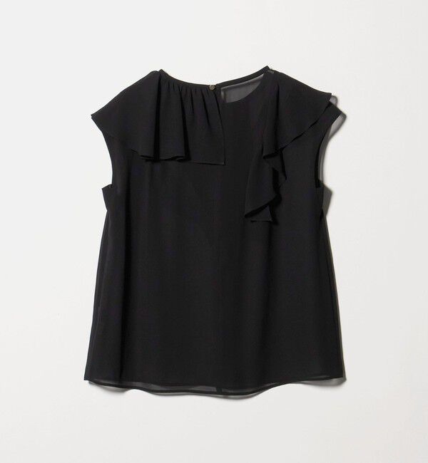 UNITED ARROWS green label relaxing「アシンメトリー フリル フレンチスリーブ ブラウス」|シャツ・ブラウス|