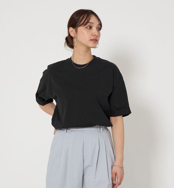BEAUTY&YOUTH UNITED ARROWS「【WEB限定】ロールアップ ワイド テーパード Tシャツ -MADE IN JAPAN-」|Tシャツ・カットソー|