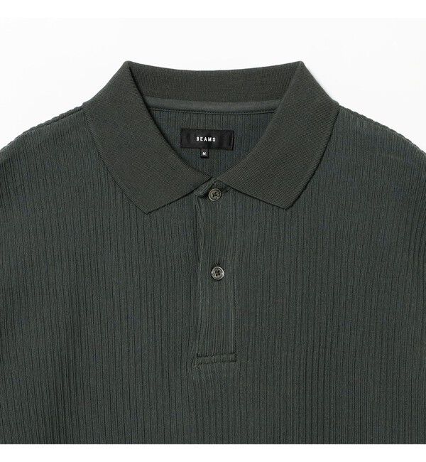 BEAMS「ショート リブ ポロシャツ【ワイドショートフィット】」|ポロシャツ|