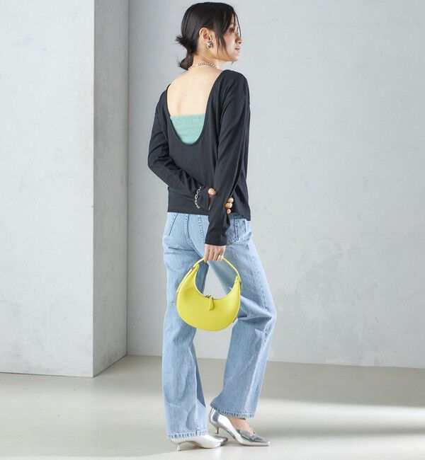 SHIPS for women「【SHIPS別注】onit:〈手洗い可能〉ラフィ 天竺 バック オープン ロング スリーブ◇」|Tシャツ・カットソー|