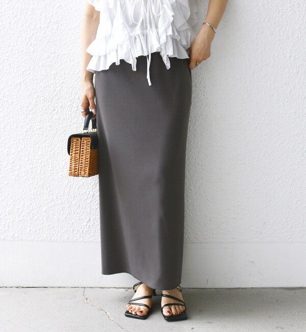 SHIPS for women「〈UVカット / 手洗い可能〉リブ ジャージー 2WAY ストレッチ スカート」|スカート|