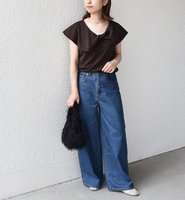 SHIPS Colors 「SHIPS Colors:〈手洗い可能〉ジョーゼット ネジリ カラー トップス」|Tシャツ・カットソー|