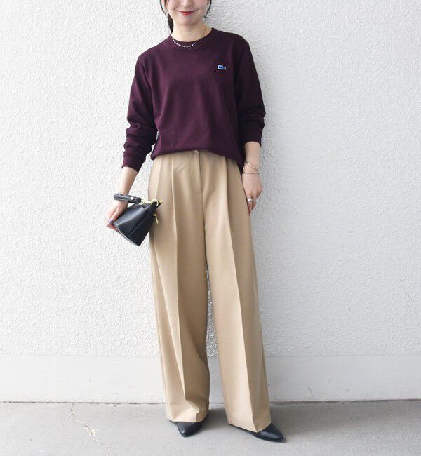 SHIPS any「《追加予約》【SHIPS any別注】LACOSTE:〈洗濯機可能〉ピケ クルーネック ロンT 26AW」|Tシャツ・カットソー|