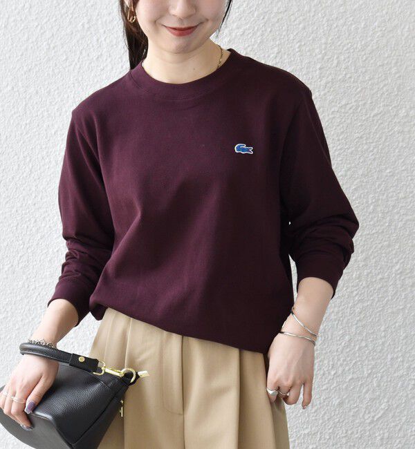 SHIPS any「《追加予約》【SHIPS any別注】LACOSTE:〈洗濯機可能〉ピケ クルーネック ロンT 26AW」|Tシャツ・カットソー|