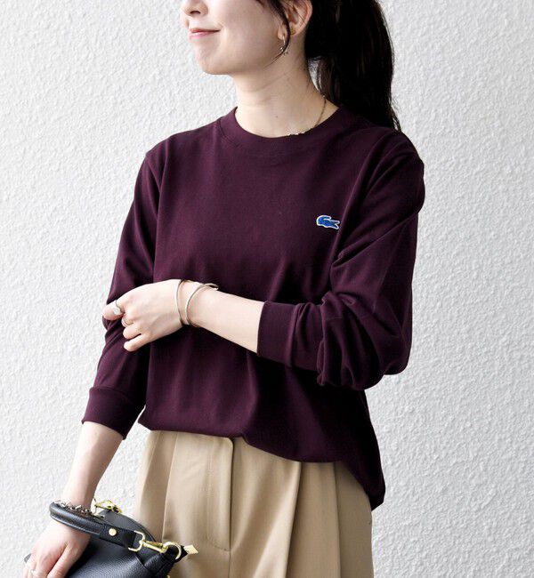 SHIPS any「《追加予約》【SHIPS any別注】LACOSTE:〈洗濯機可能〉ピケ クルーネック ロンT 26AW」|Tシャツ・カットソー|