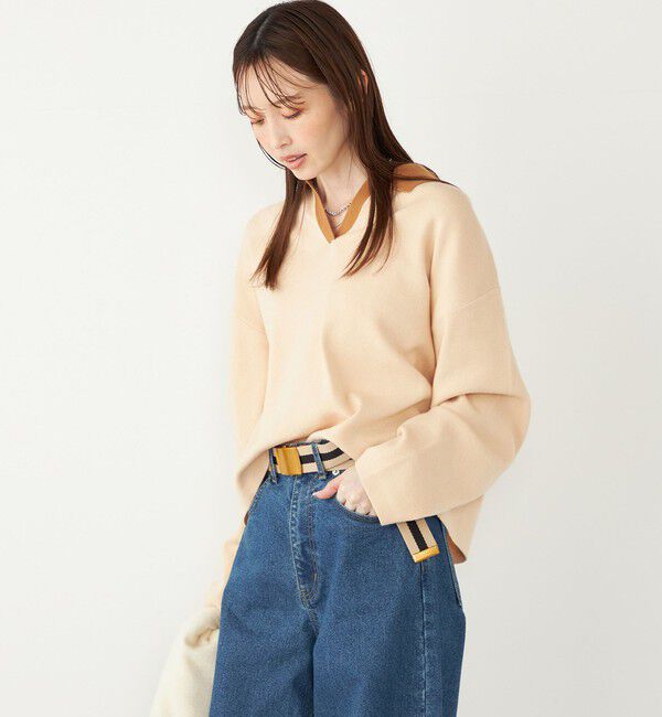 SHIPS Colors 「SHIPS Colors:〈手洗い可能〉スキッパー ニット &times; スカート セットアップ◇」|ニット・セーター|