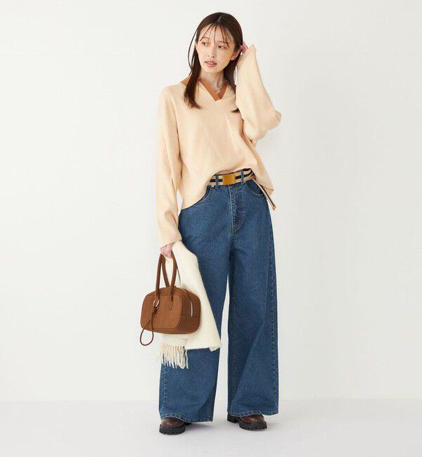 SHIPS Colors 「SHIPS Colors:〈手洗い可能〉スキッパー ニット &times; スカート セットアップ◇」|ニット・セーター|