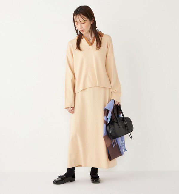 SHIPS Colors 「SHIPS Colors:〈手洗い可能〉スキッパー ニット &times; スカート セットアップ◇」|ニット・セーター|