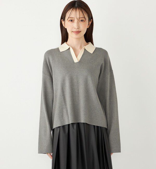 SHIPS Colors 「SHIPS Colors:〈手洗い可能〉スキッパー ニット &times; スカート セットアップ◇」|ニット・セーター|