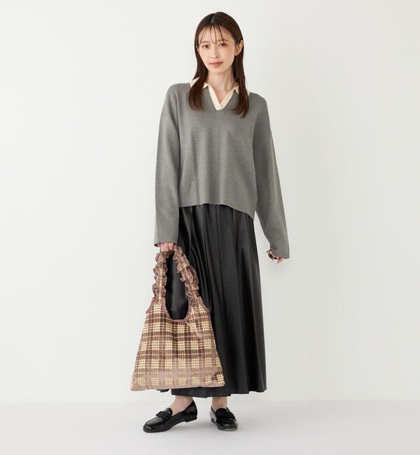SHIPS Colors 「SHIPS Colors:〈手洗い可能〉スキッパー ニット &times; スカート セットアップ◇」|ニット・セーター|