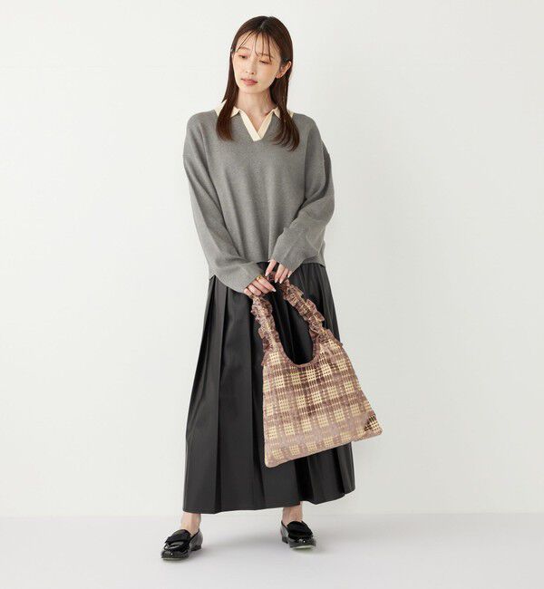 SHIPS Colors 「SHIPS Colors:〈手洗い可能〉スキッパー ニット &times; スカート セットアップ◇」|ニット・セーター|