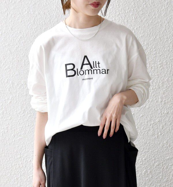 SHIPS any「【SHIPS any別注】monmimi:〈洗濯機可能〉ロゴ プリント ロンTEE 26SS」|Tシャツ・カットソー|