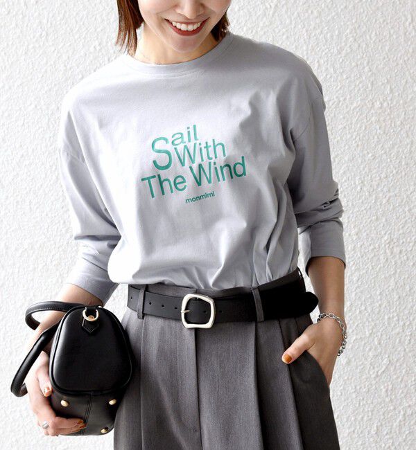 SHIPS any「【SHIPS any別注】monmimi:〈洗濯機可能〉ロゴ プリント ロンTEE 26SS」|Tシャツ・カットソー|