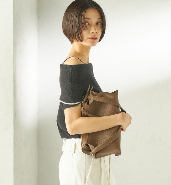 SHIPS for women「〈手洗い可能〉綿 ポリエステル 配色 2WAY 半袖 ニット」|ニット・セーター|