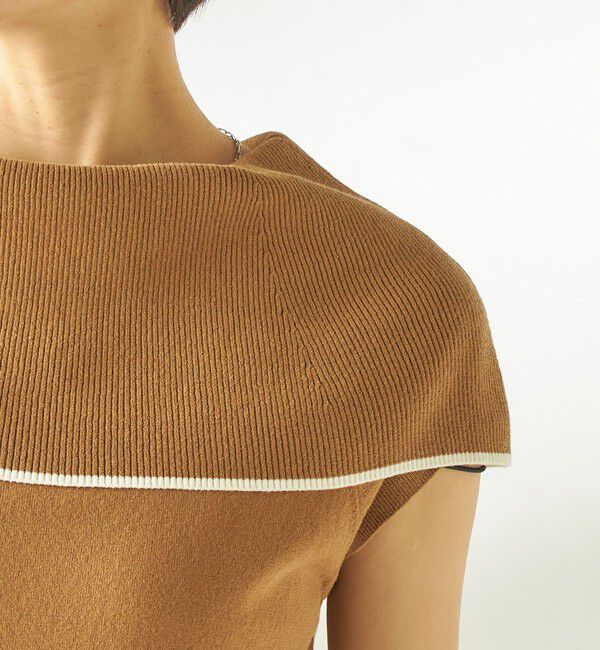 SHIPS for women「〈手洗い可能〉綿 ポリエステル 配色 2WAY 半袖 ニット」|ニット・セーター|