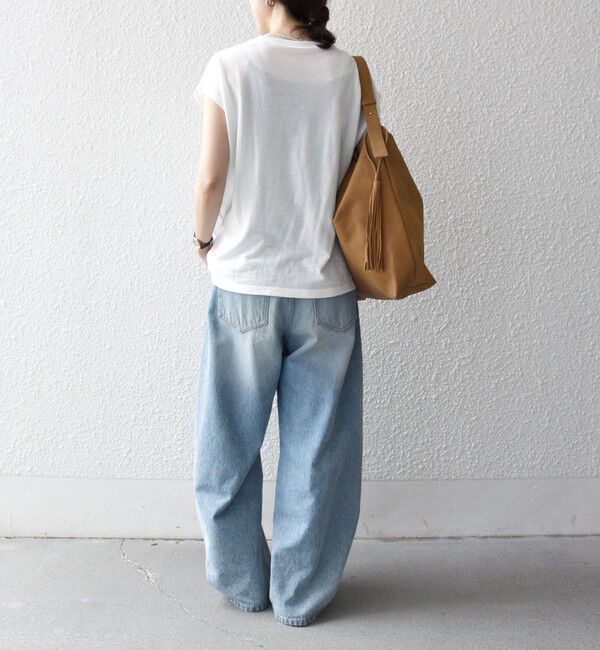 SHIPS any「SHIPS any:〈洗濯機可能〉シアー 裏毛 クルーネック フレンチ スリーブ TEE」|Tシャツ・カットソー|
