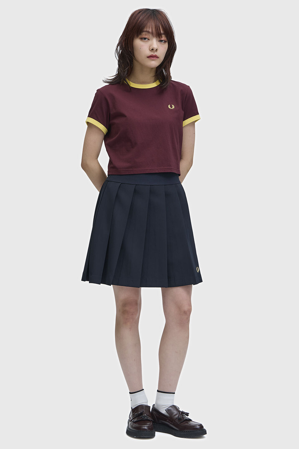 FRED PERRY 「Cropped Ringer T-Shirt／クロップドＴシャツ」|Tシャツ・カットソー|