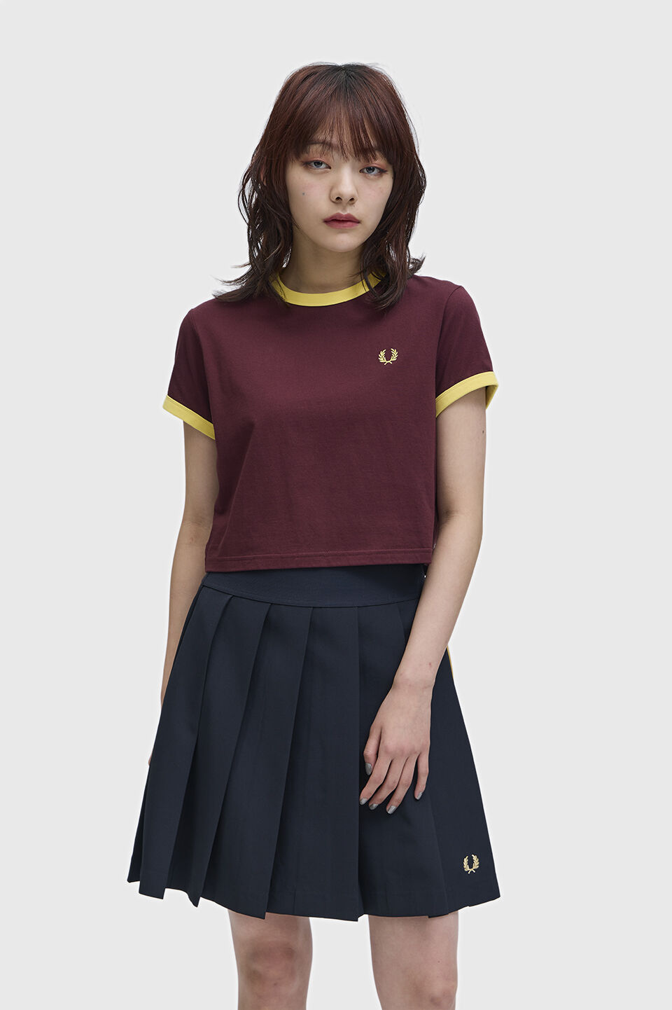 FRED PERRY 「Cropped Ringer T-Shirt／クロップドＴシャツ」|Tシャツ・カットソー|