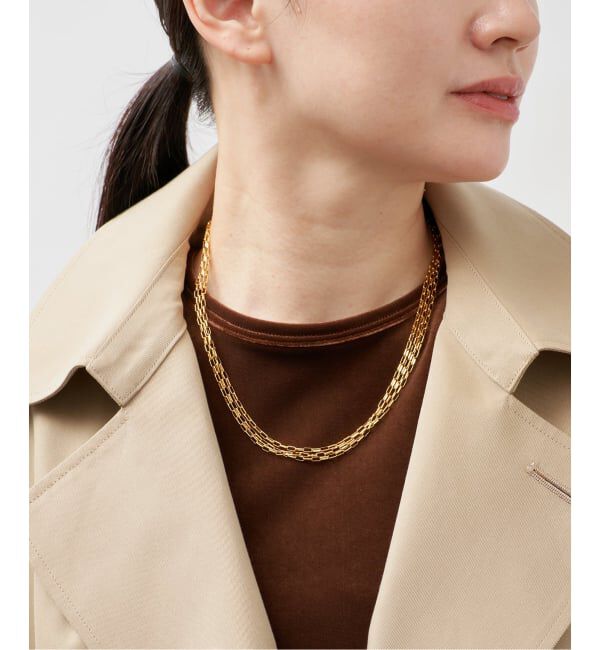 VERMEIL par iena「CHIBI JEWELS チビジュエルズ Long Long Chain Mini Rectangle chain」|ネックレス|