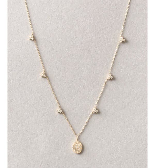 Lilas by Spick&Span「オーバルパヴェダイヤ*ダイヤモチーフ50cm K10」|ネックレス|