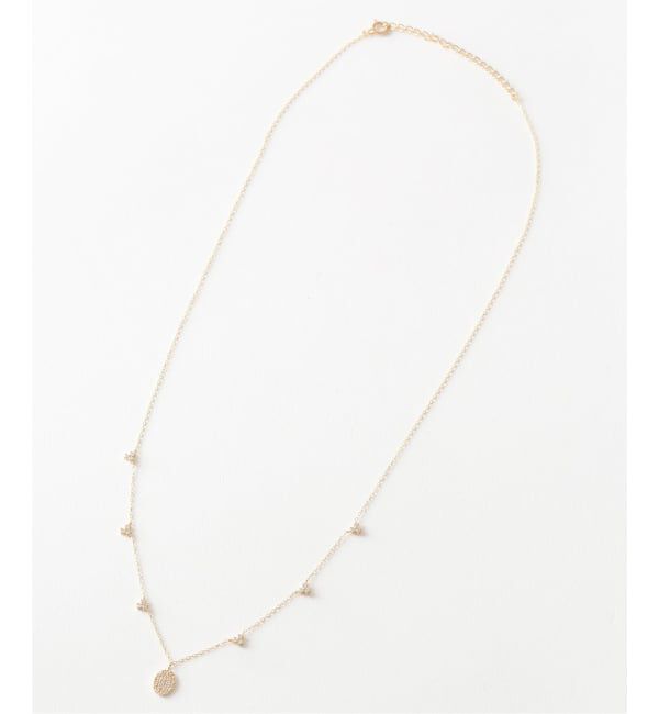 Lilas by Spick&Span「オーバルパヴェダイヤ*ダイヤモチーフ50cm K10」|ネックレス|