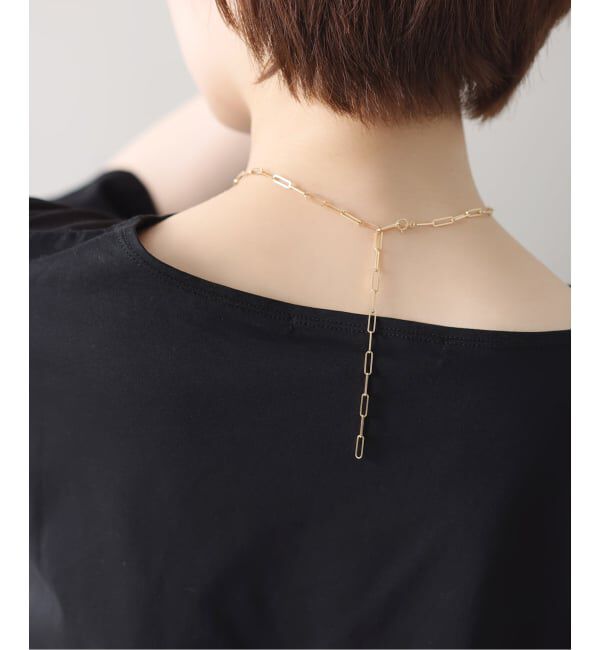 Lilas by Spick&Span「角シャインクリップチェーン50cmネックレスK18」|ネックレス|