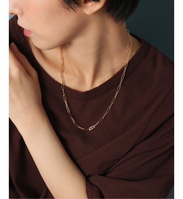 Lilas by Spick&Span「角シャインクリップチェーン50cmネックレスK18」|ネックレス|