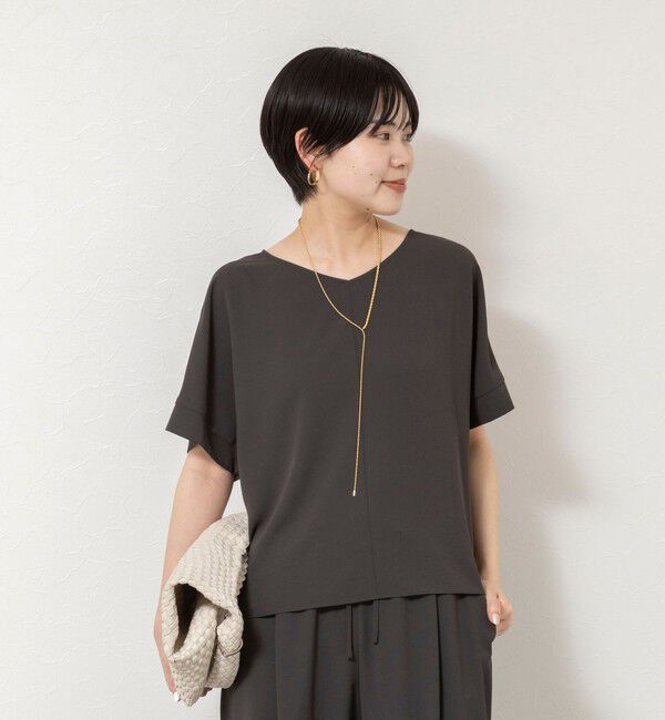 NOLLEY'S「【WEB＆一部店舗限定カラー】《セットアップ対応》ジョーゼットＶネックプルオーバー」|シャツ・ブラウス|