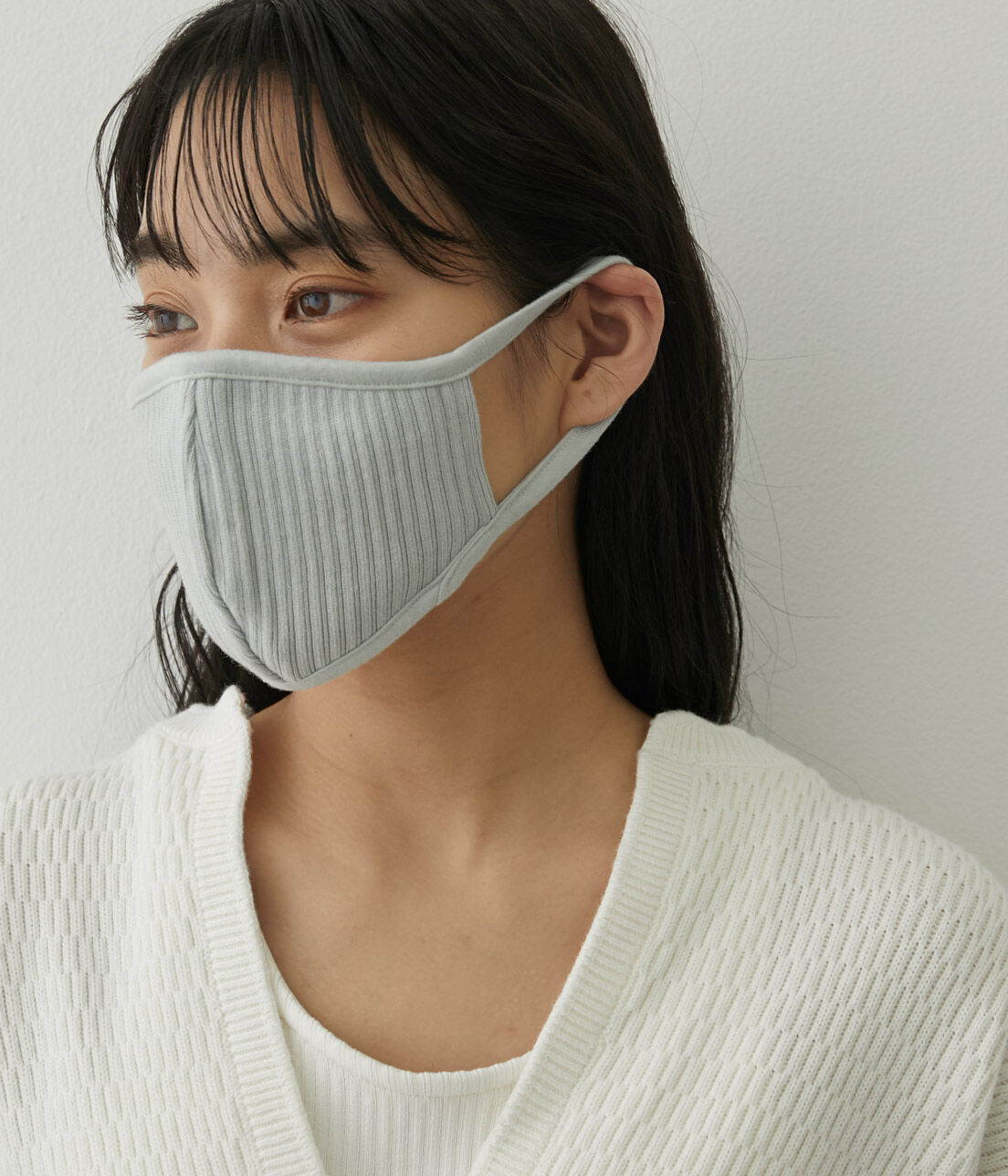 SALON adam et rope'「小顔見えリブマスク［MEDI Veil］【抗菌・消臭・UVケア】」|その他|ブルー(44)