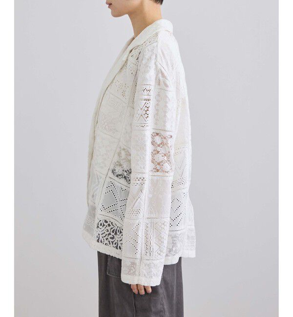 SALON adam et rope'「【WEB限定】刺繍レースパッチワークシャツジャケット/ セットアップ対応」|テーラードジャケット|