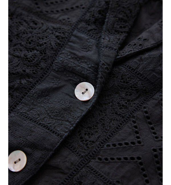 SALON adam et rope'「【WEB限定】刺繍レースパッチワークシャツジャケット/ セットアップ対応」|テーラードジャケット|