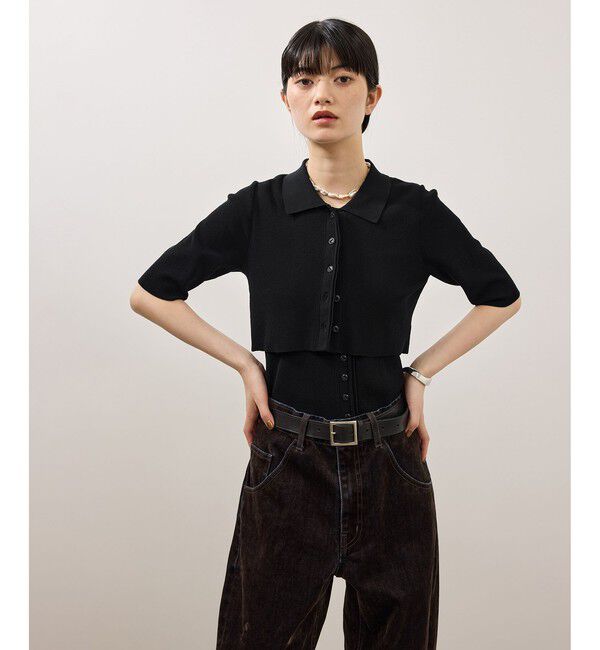 ADAM ET ROPE'「ミニカーディガンセットニットジレトップス」|Tシャツ・カットソー|