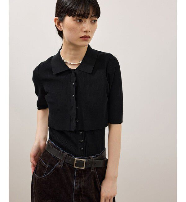 ADAM ET ROPE'「ミニカーディガンセットニットジレトップス」|Tシャツ・カットソー|