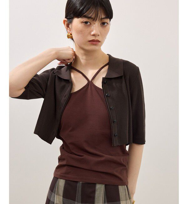 ADAM ET ROPE'「ミニカーディガンセットニットジレトップス」|Tシャツ・カットソー|
