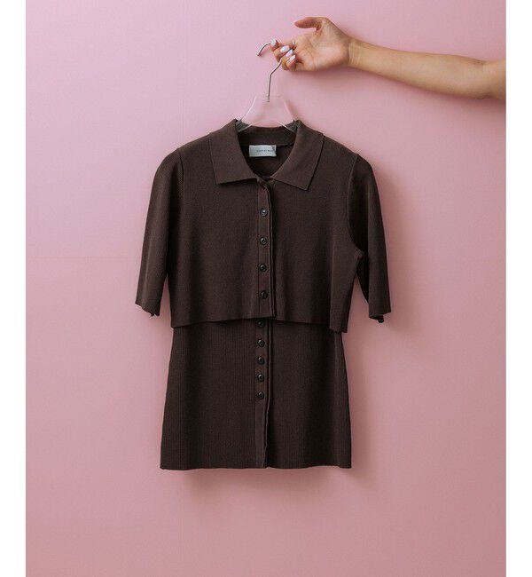 ADAM ET ROPE'「ミニカーディガンセットニットジレトップス」|Tシャツ・カットソー|