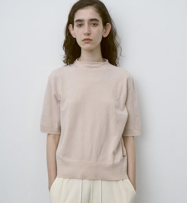 UNFIL「UNFIL | ボトルネック 半袖プルオーバー WOMEN」|ニット・セーター|BEIGE系1