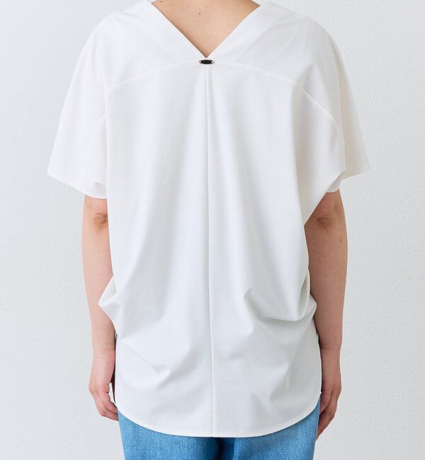  「Vネックコクーンカットソー【接触冷感/紫外線防止/セットアップ可】」|Tシャツ・カットソー|