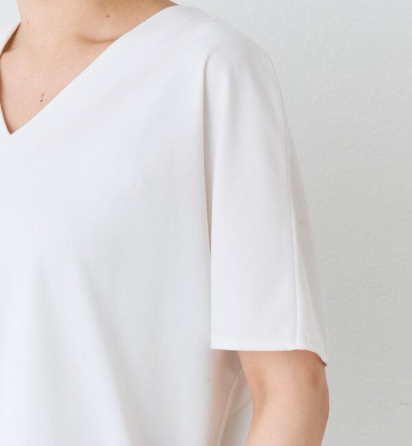  「Vネックコクーンカットソー【接触冷感/紫外線防止/セットアップ可】」|Tシャツ・カットソー|