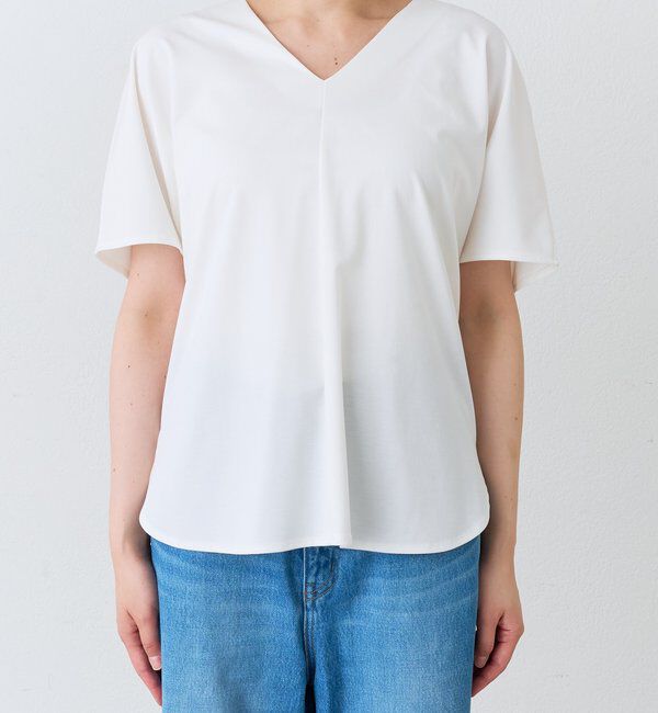  「Vネックコクーンカットソー【接触冷感/紫外線防止/セットアップ可】」|Tシャツ・カットソー|