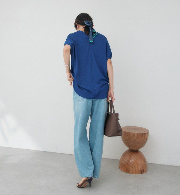  「Vネックコクーンカットソー【接触冷感/紫外線防止/セットアップ可】」|Tシャツ・カットソー|