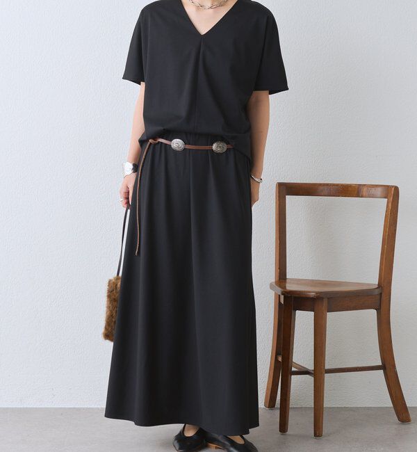  「Vネックコクーンカットソー【接触冷感/紫外線防止/セットアップ可】」|Tシャツ・カットソー|