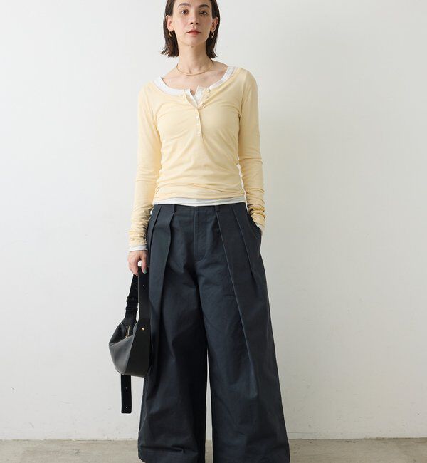  「【La nature linge】キュプラハイツイストヘンリーロンTee」|Tシャツ・カットソー|